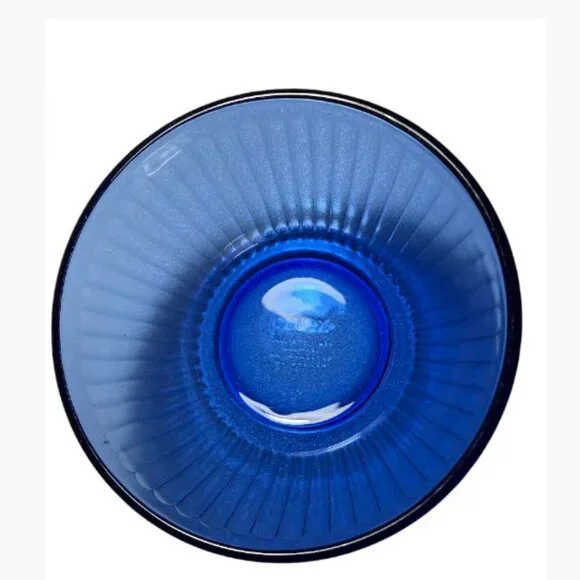 Pyrex Fluted Glass Nesting Mixing Bowls in Cobalt Vintage EUC Like New - Picture 7 of 11